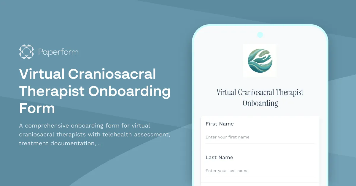 Virtual Craniosacral Therapist Onboarding Form