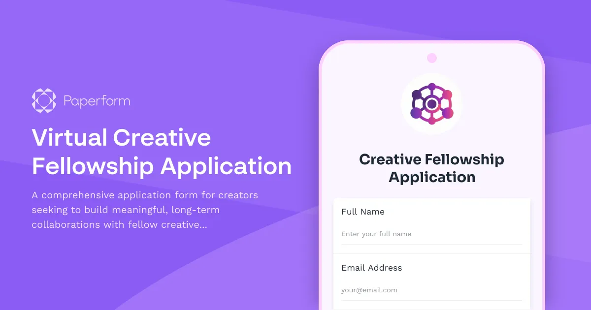 Virtual Creative Fellowship Application