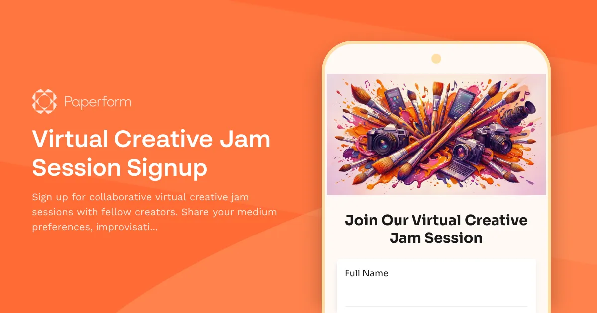Virtual Creative Jam Session Signup