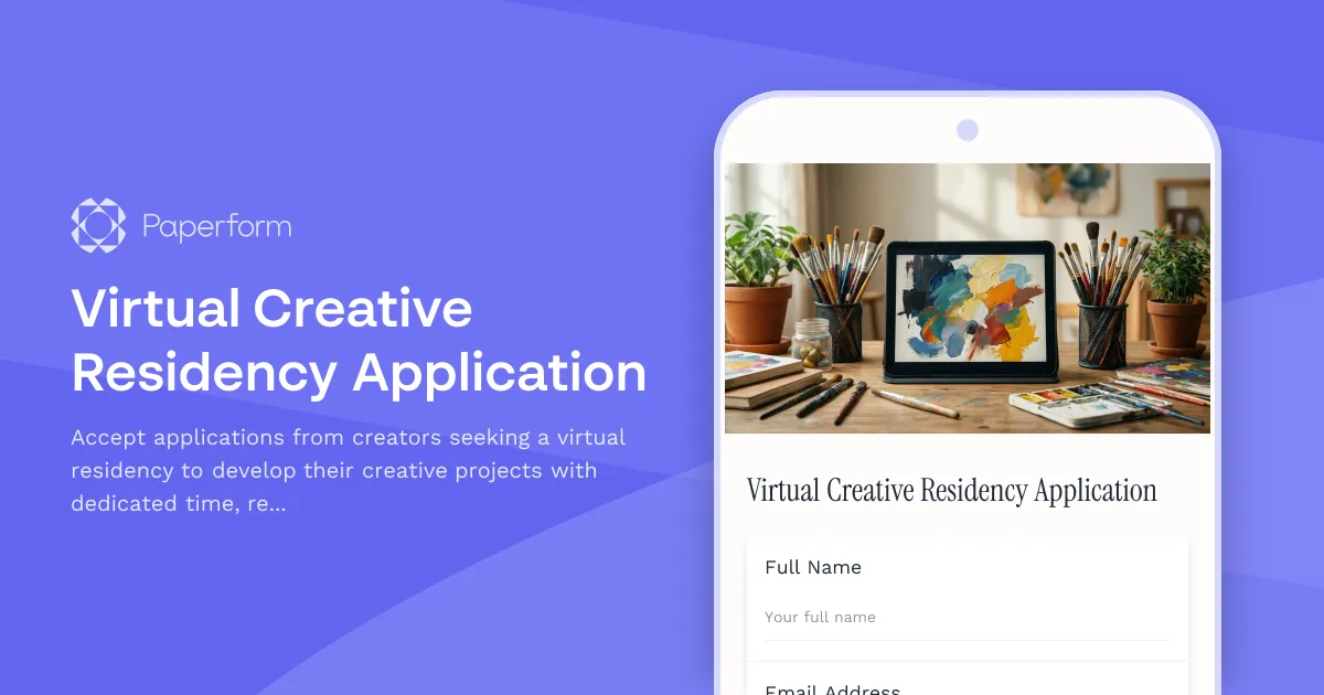Virtual Creative Residency Application