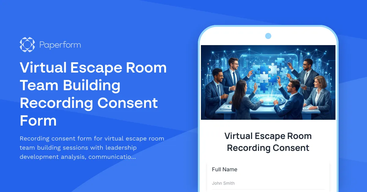 Virtual Escape Room Team Building Recording Consent Form