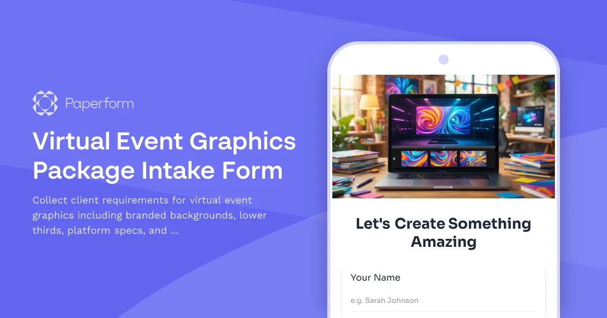 Virtual Event Graphics Package Intake Form