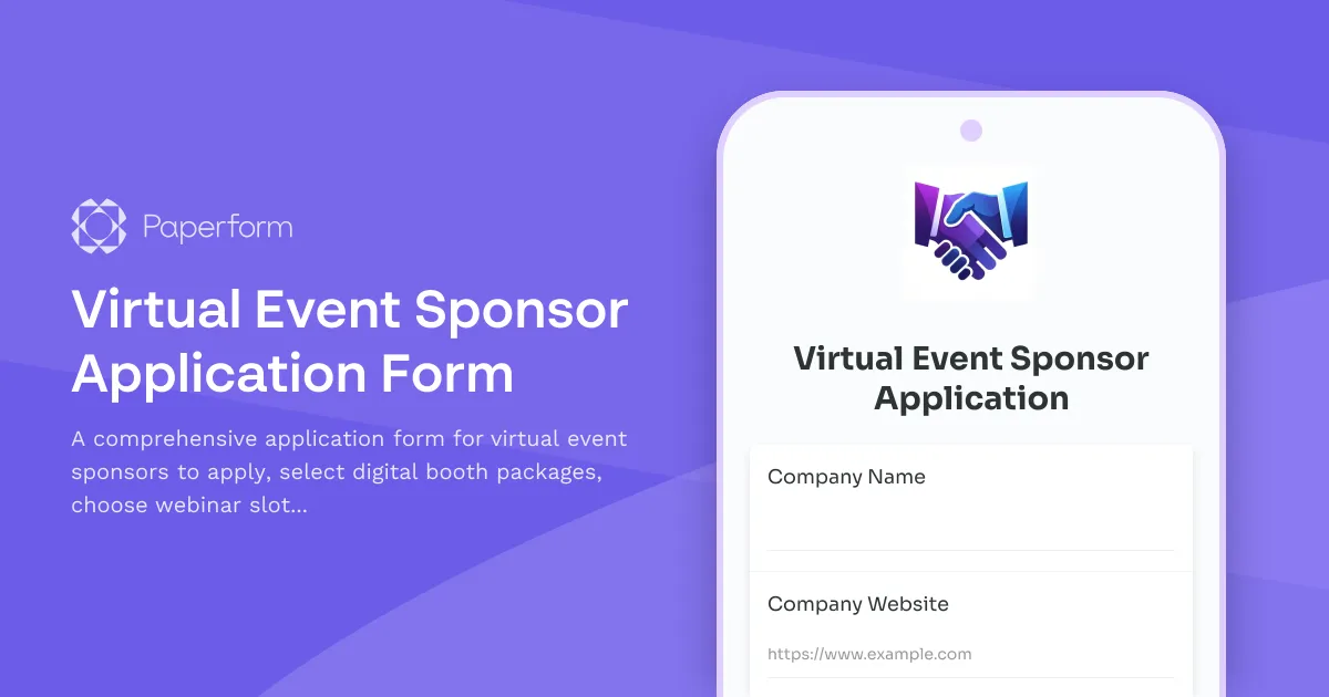 Virtual Event Sponsor Application Form