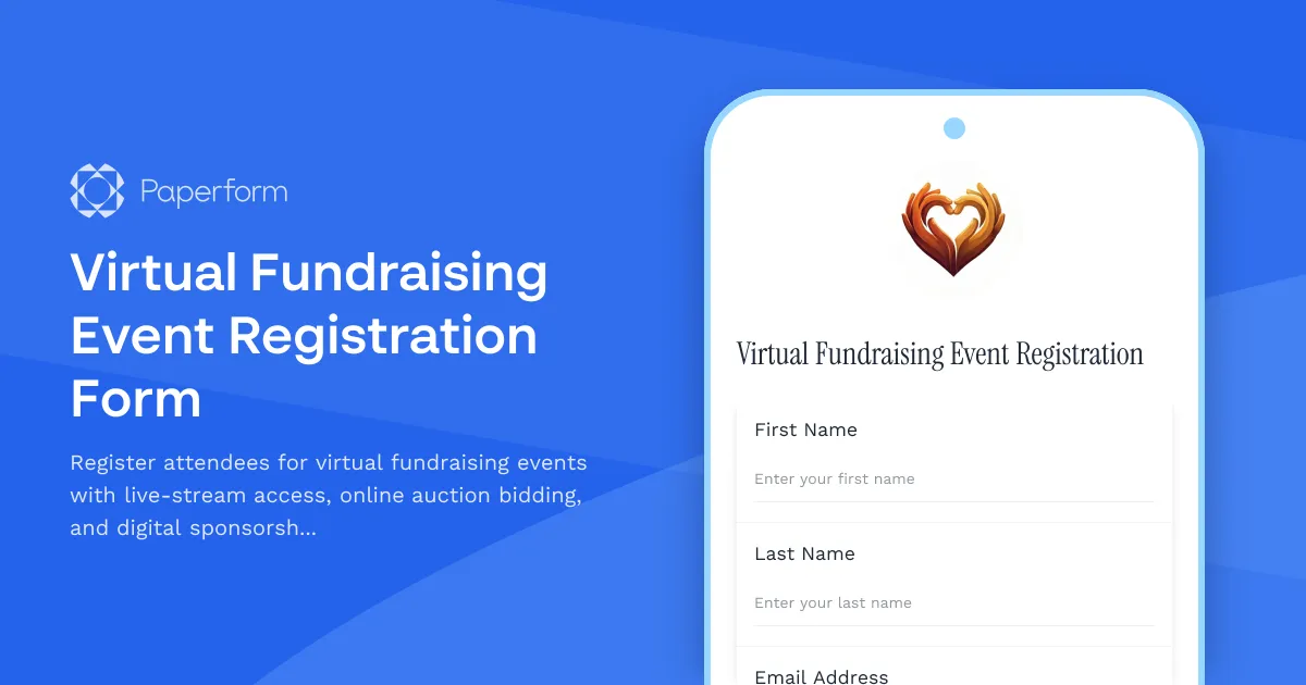Virtual Fundraising Event Registration Form