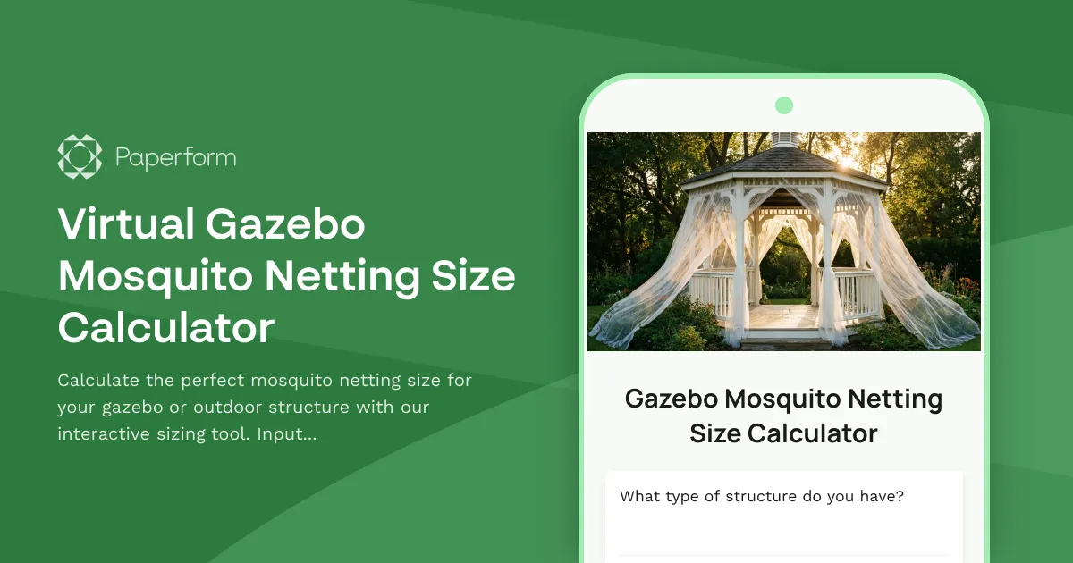 Virtual Gazebo Mosquito Netting Size Calculator