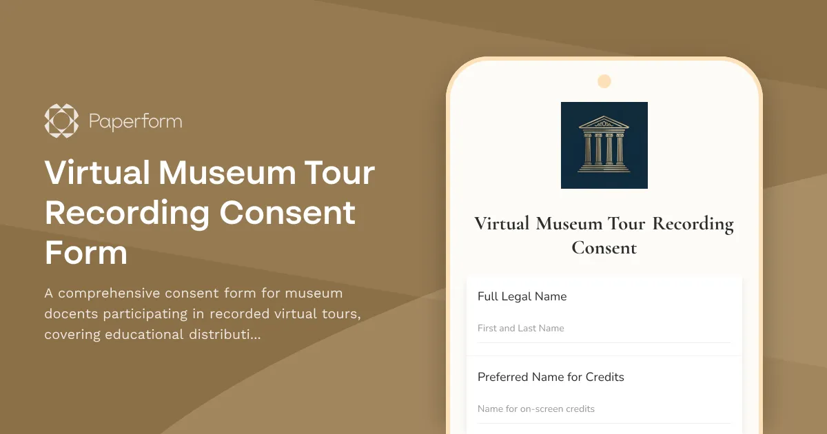 Virtual Museum Tour Recording Consent Form