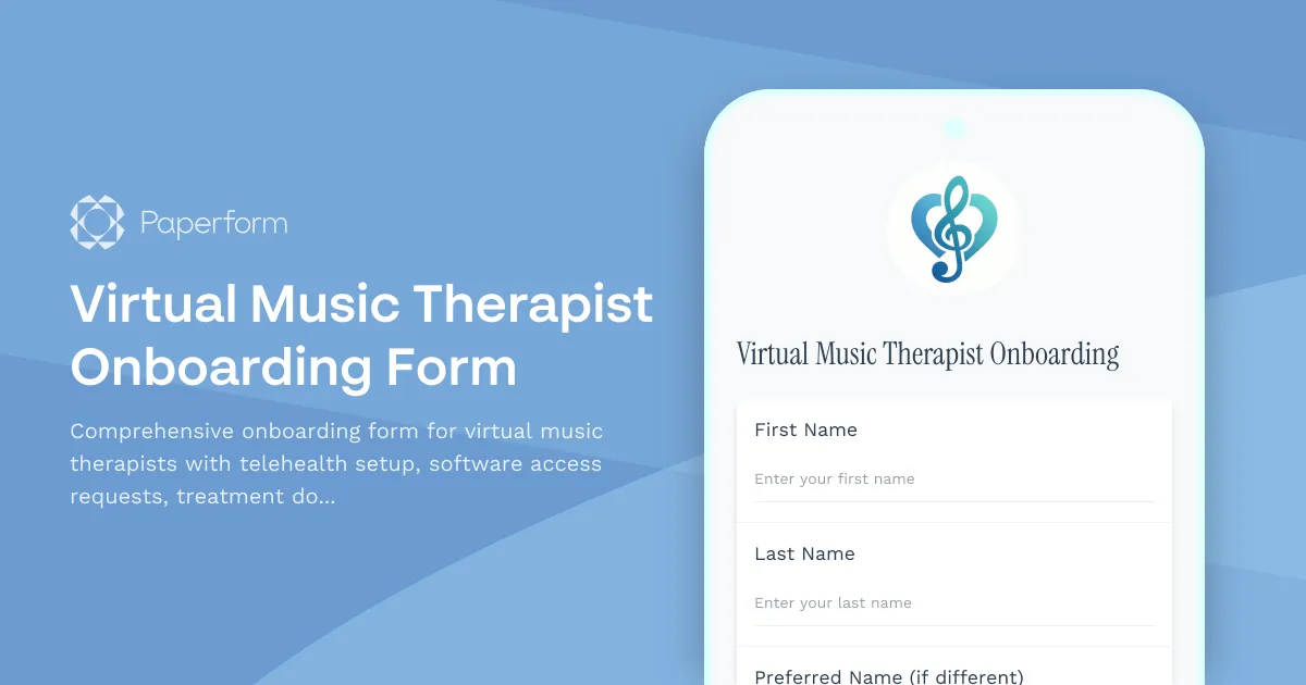Virtual Music Therapist Onboarding Form