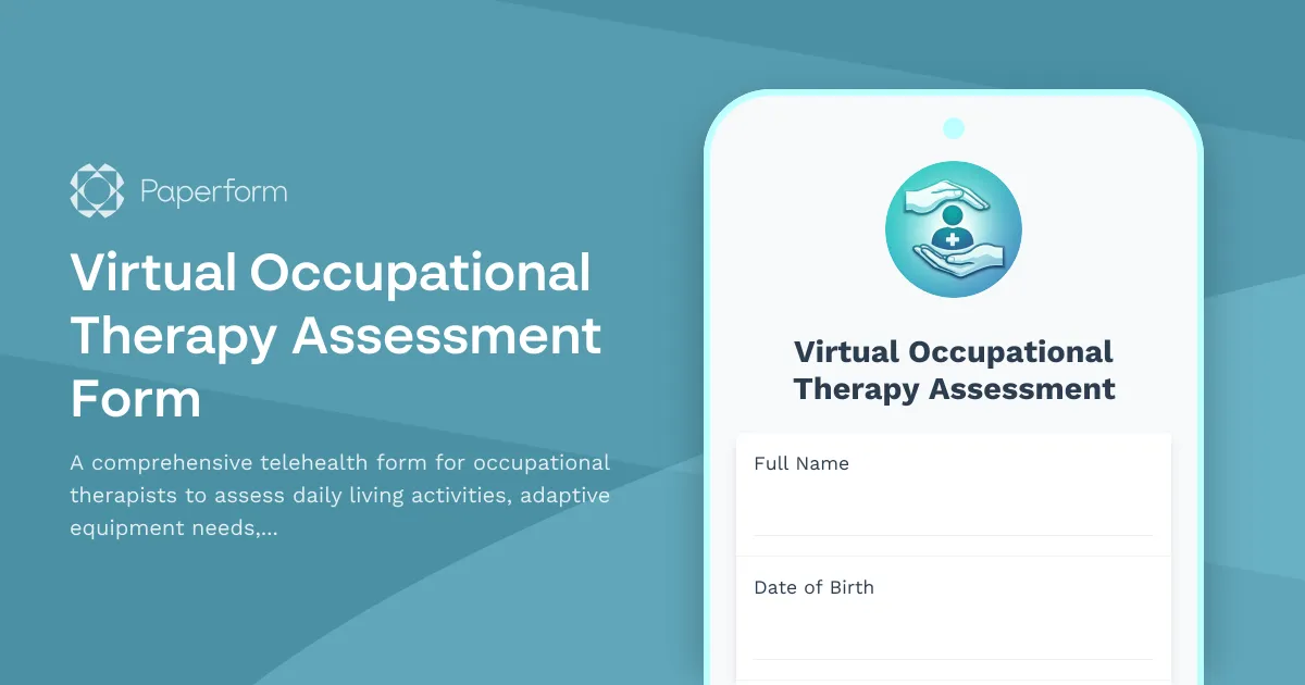 Virtual Occupational Therapy Assessment Form