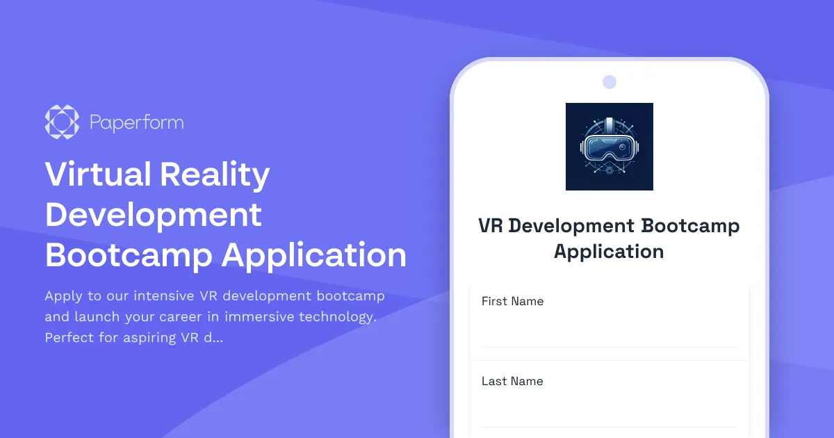 Virtual Reality Development Bootcamp Application