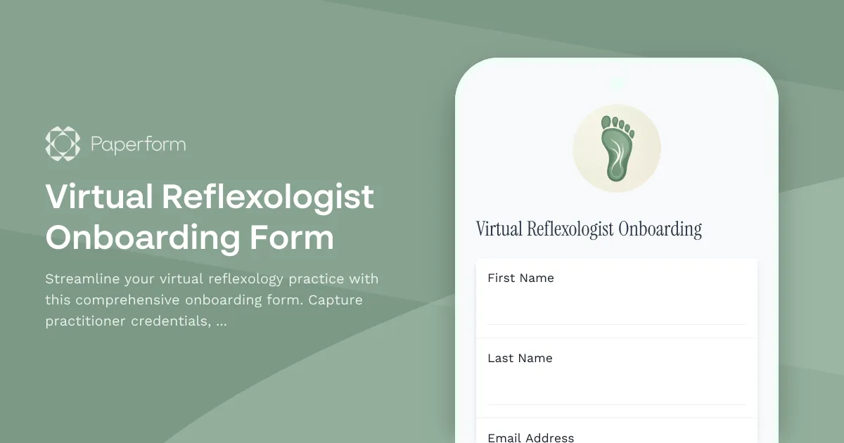 Virtual Reflexologist Onboarding Form