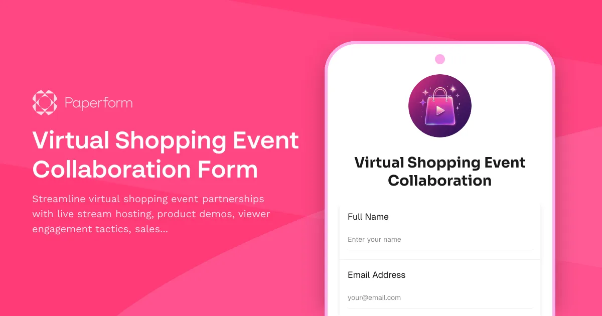 Virtual Shopping Event Collaboration Form