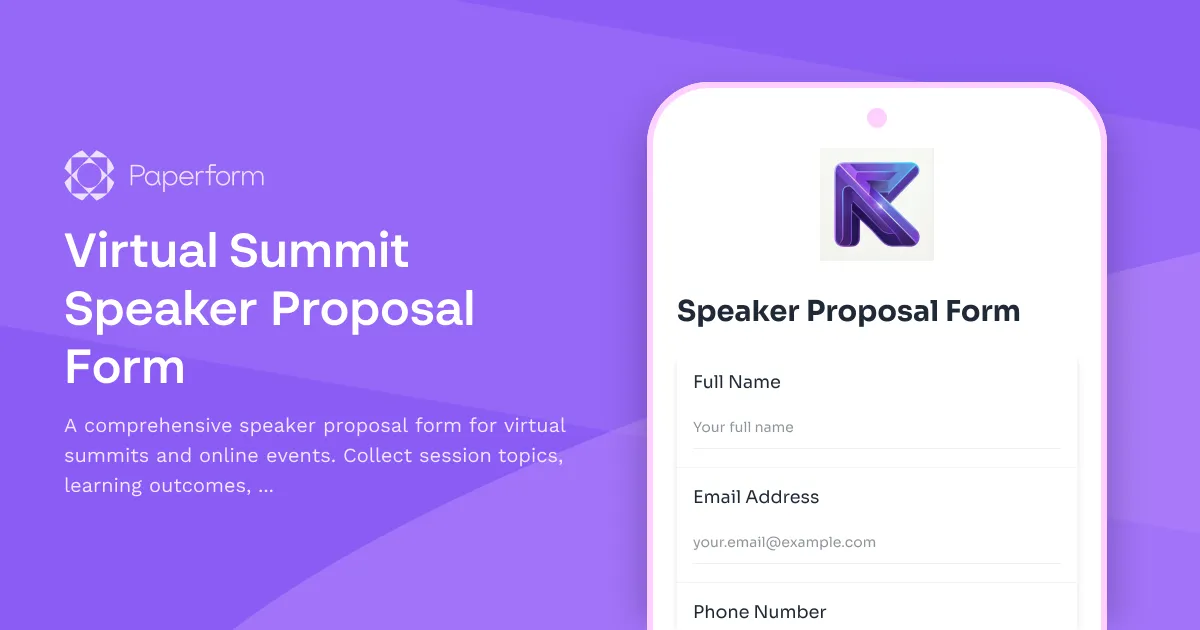 Virtual Summit Speaker Proposal Form