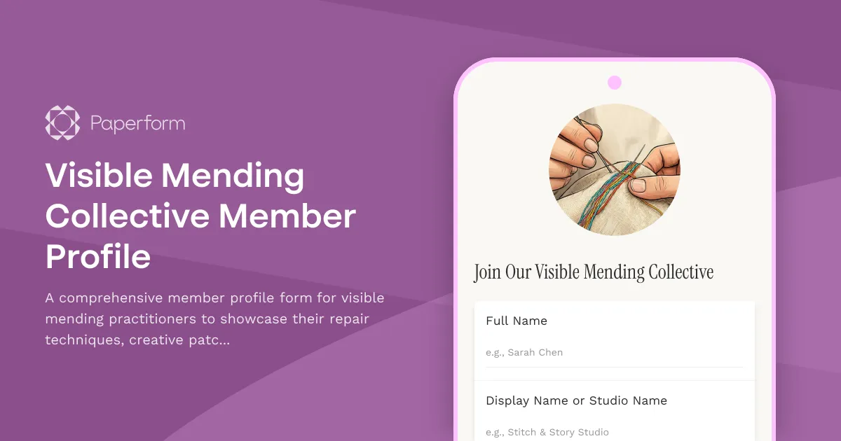 Visible Mending Collective Member Profile