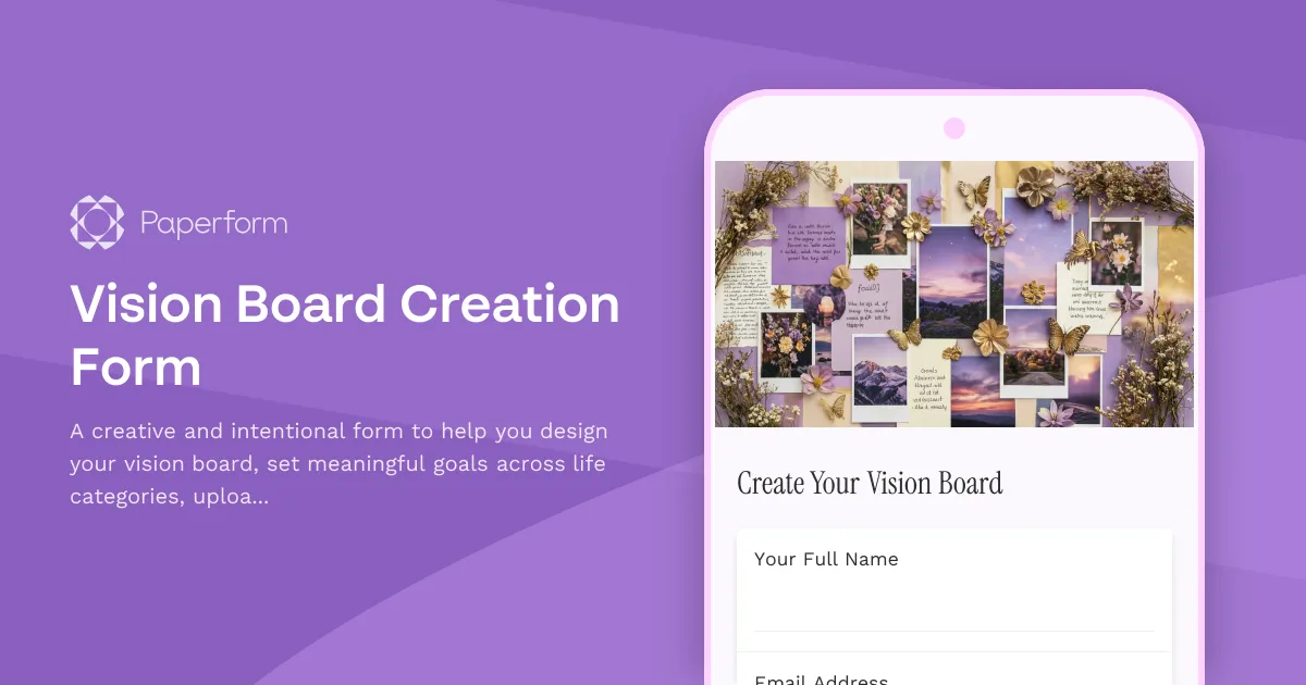 Vision Board Creation Form