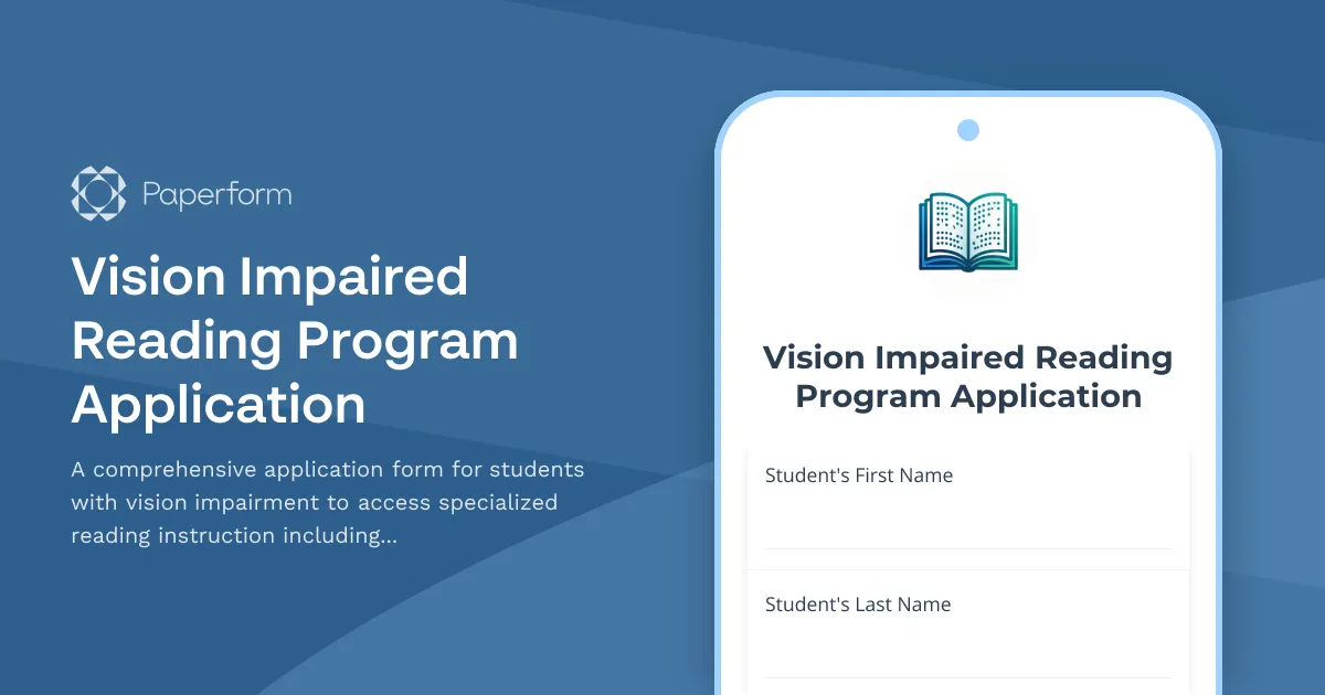 Vision Impaired Reading Program Application