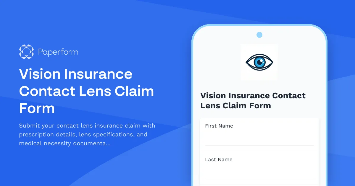 Vision Insurance Contact Lens Claim Form