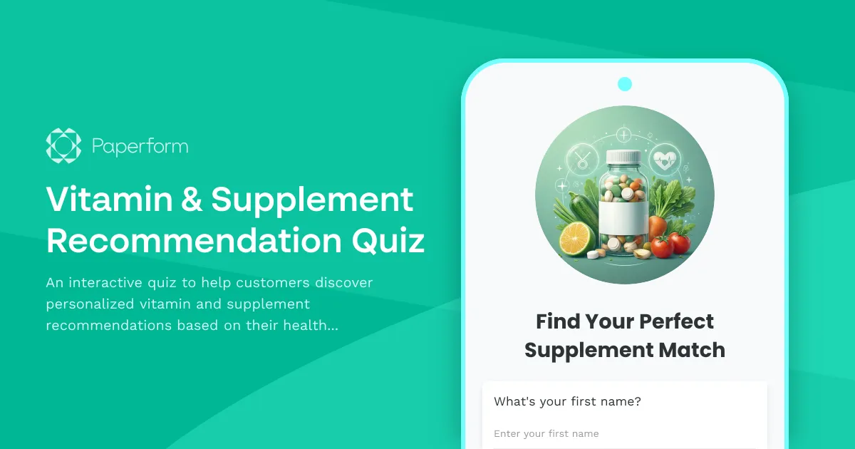 Vitamin & Supplement Recommendation Quiz