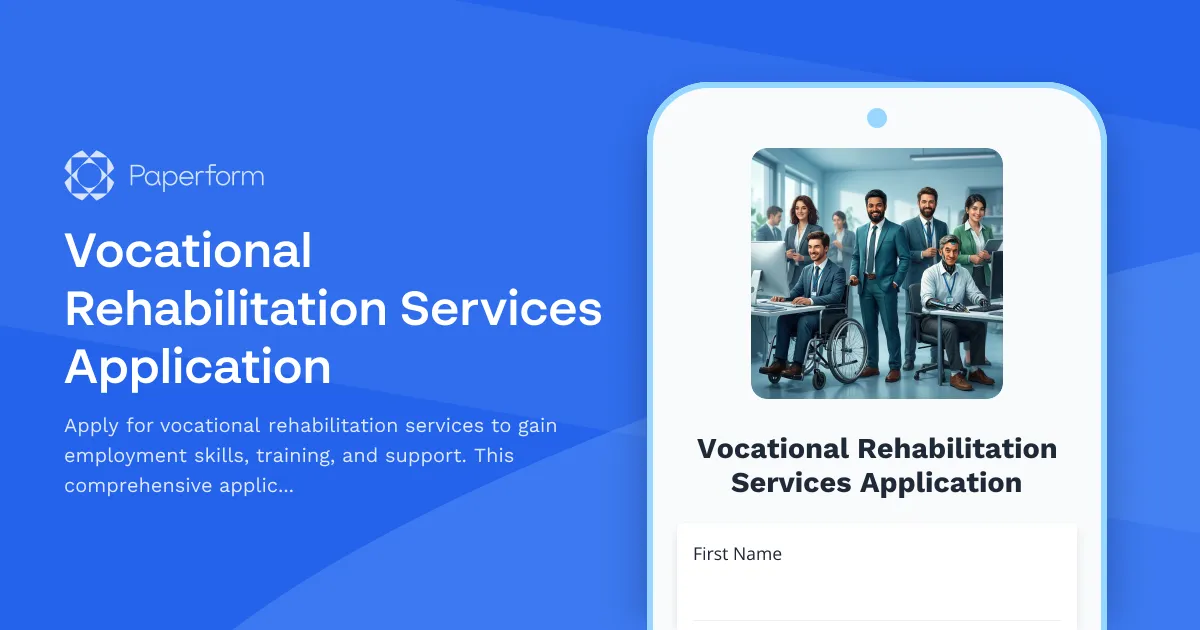 Vocational Rehabilitation Services Application