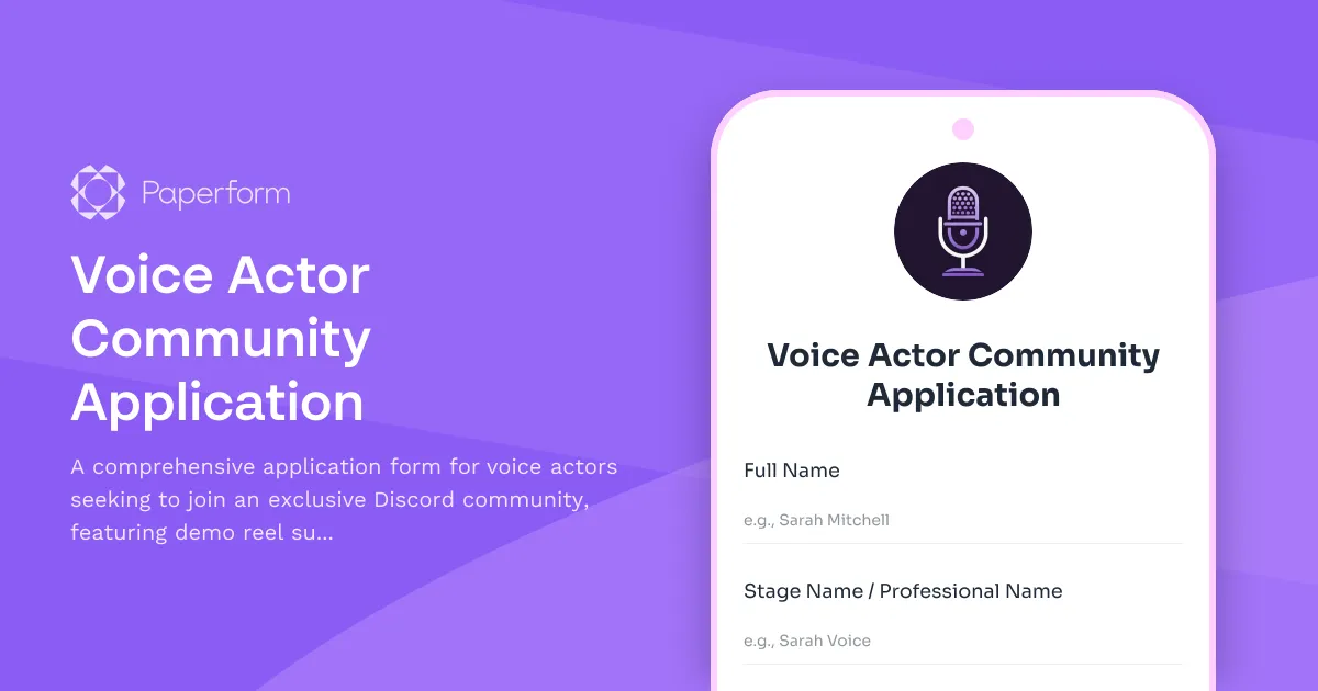 Voice Actor Community Application