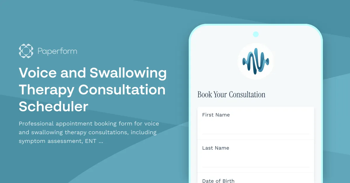 Voice and Swallowing Therapy Consultation Scheduler