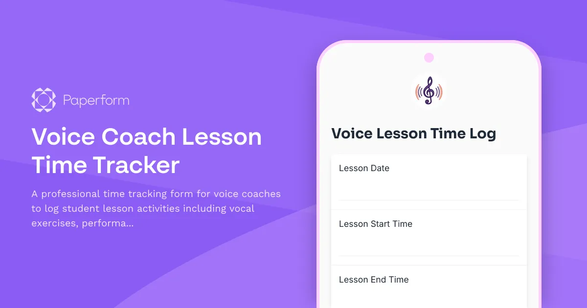 Voice Coach Lesson Time Tracker