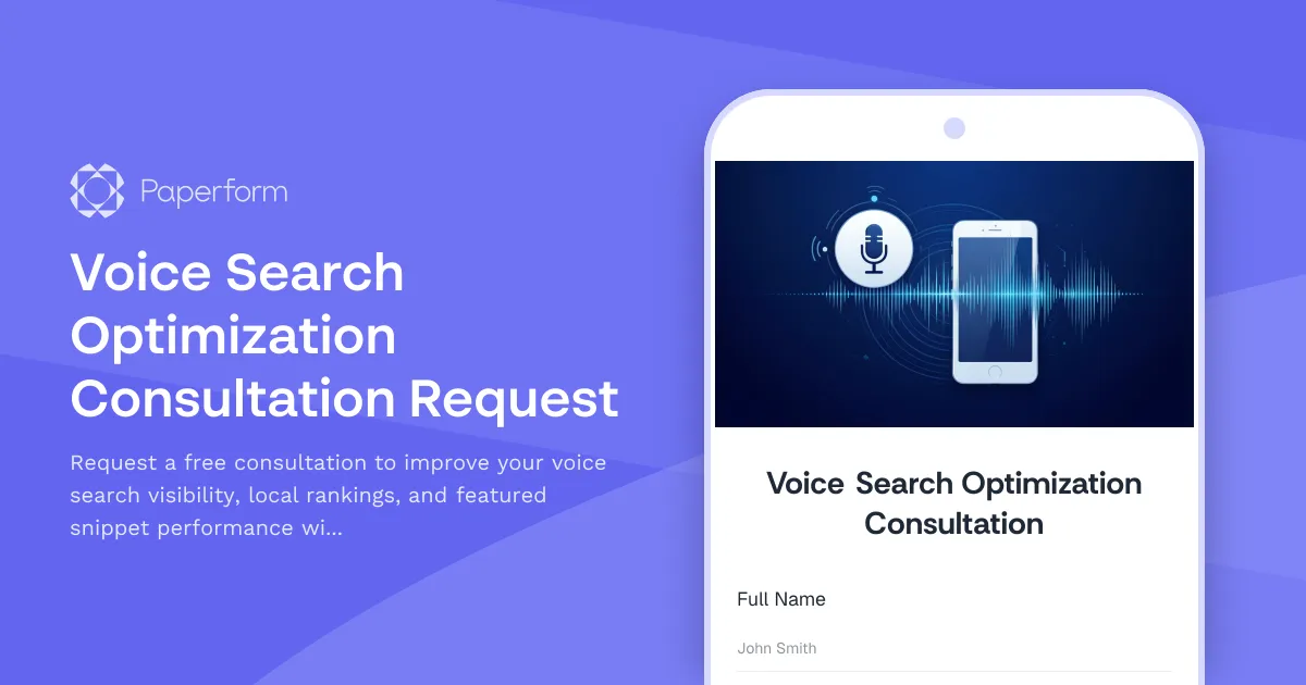Voice Search Optimization Consultation Request