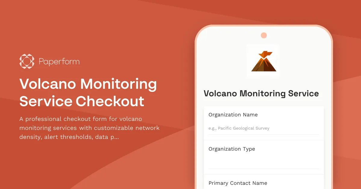 Volcano Monitoring Service Checkout