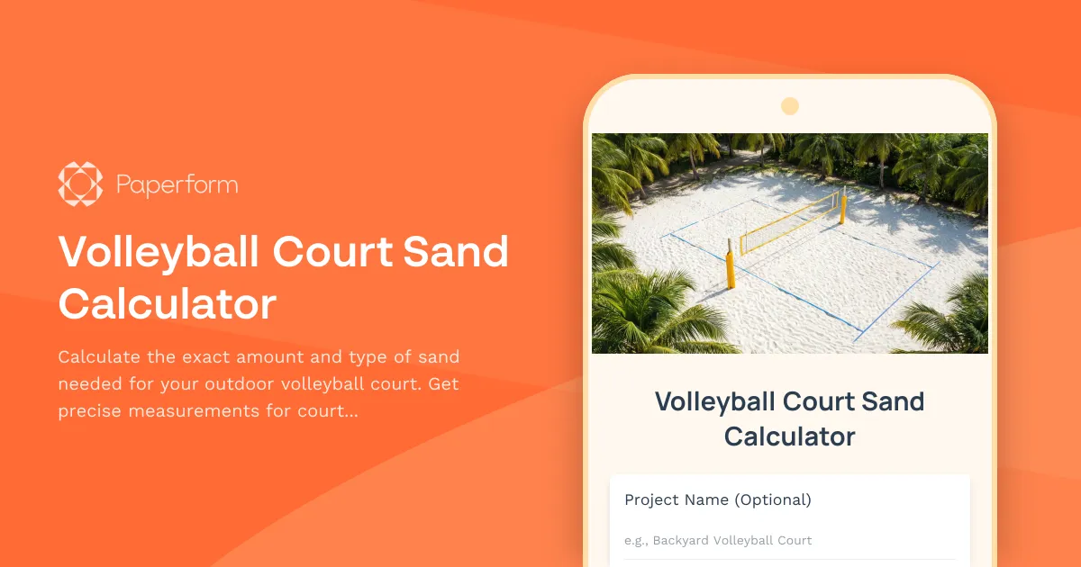 Volleyball Court Sand Calculator