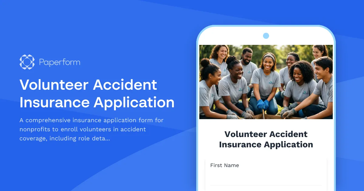 Volunteer Accident Insurance Application