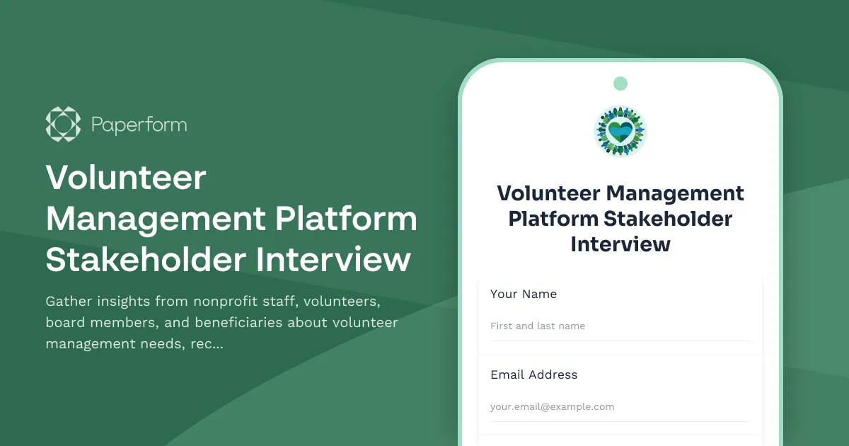 Volunteer Management Platform Stakeholder Interview