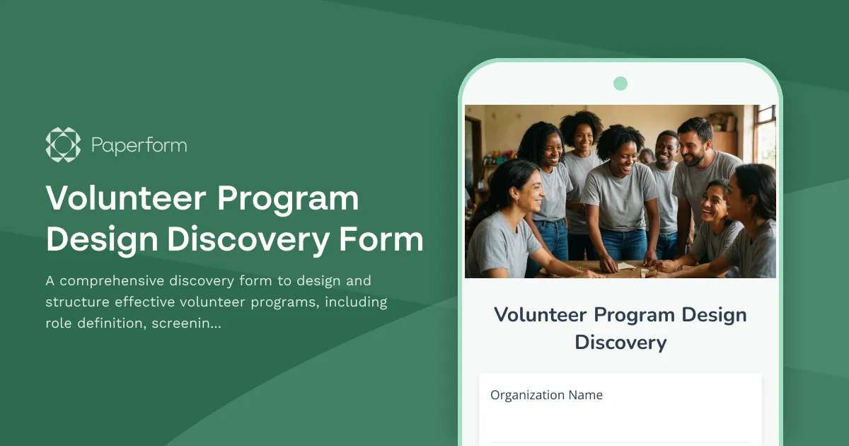 Volunteer Program Design Discovery Form