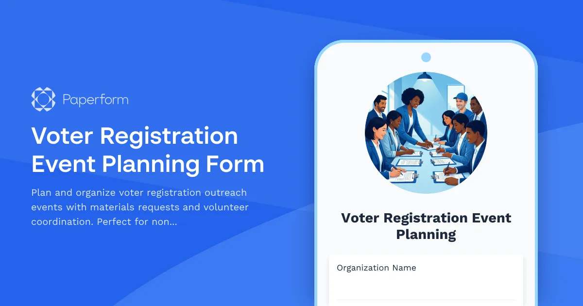 Voter Registration Event Planning Form