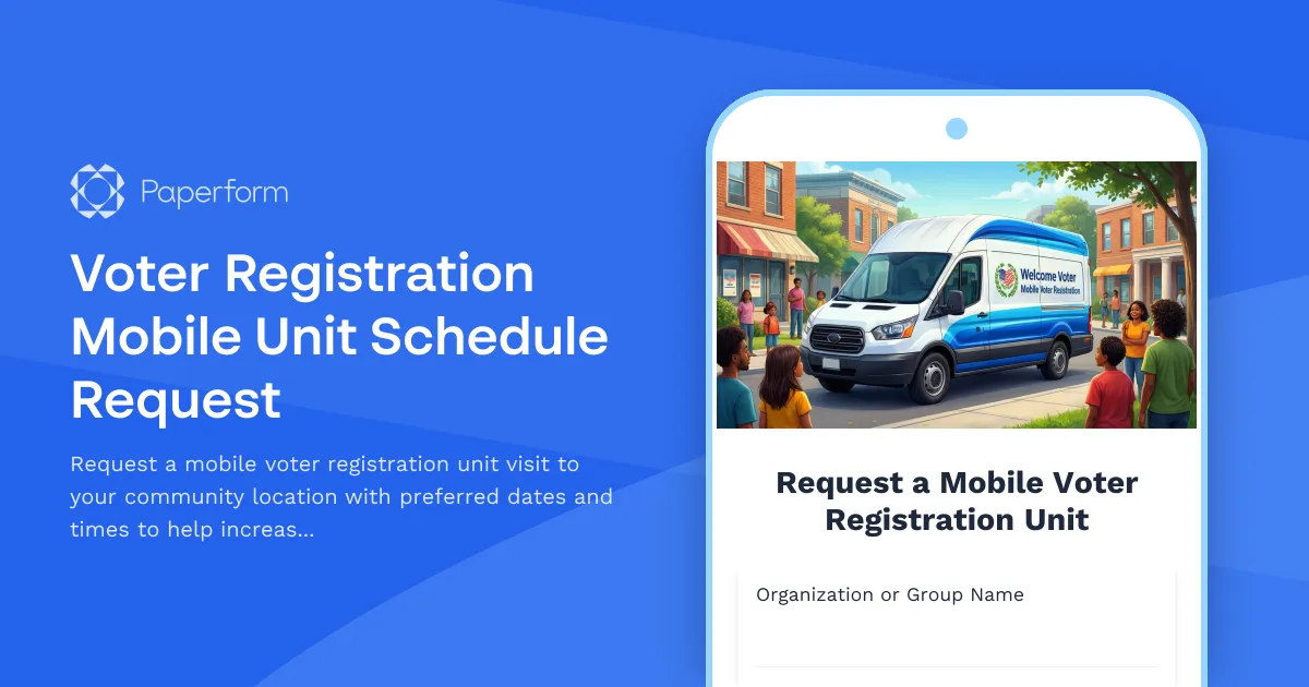 Voter Registration Mobile Unit Schedule Request