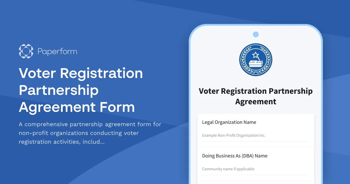 Voter Registration Partnership Agreement Form
