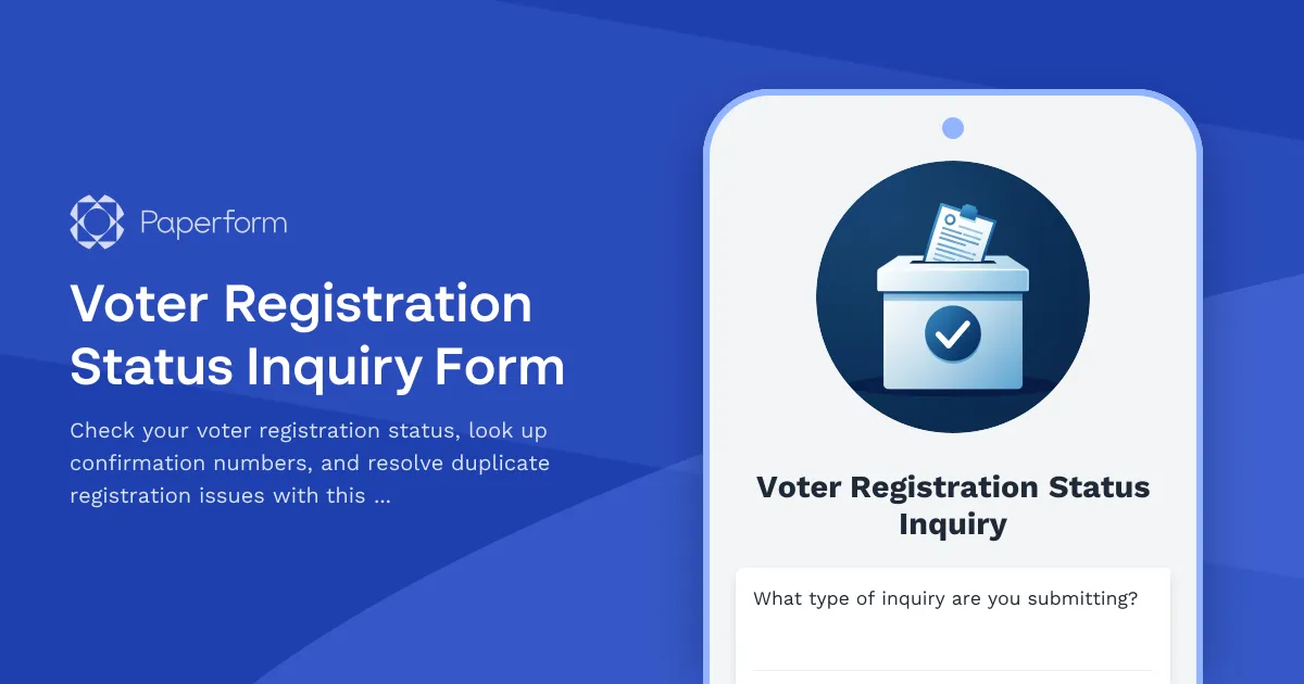 Voter Registration Status Inquiry Form
