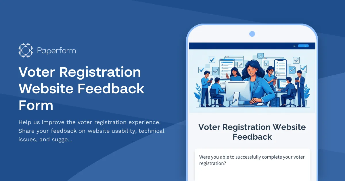 Voter Registration Website Feedback Form