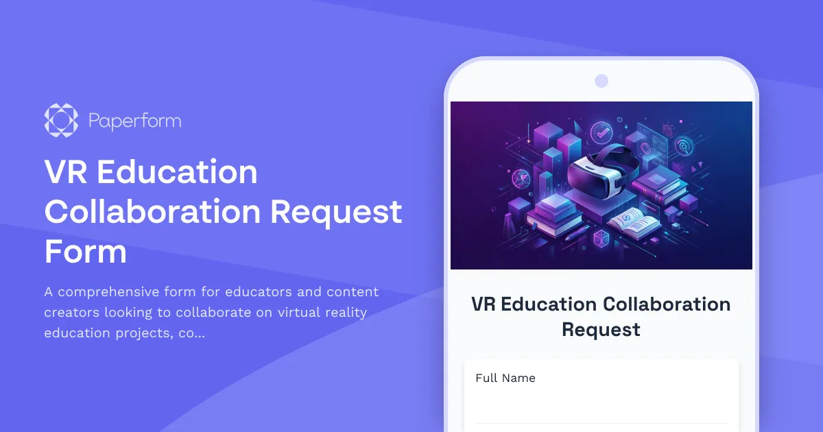 VR Education Collaboration Request Form