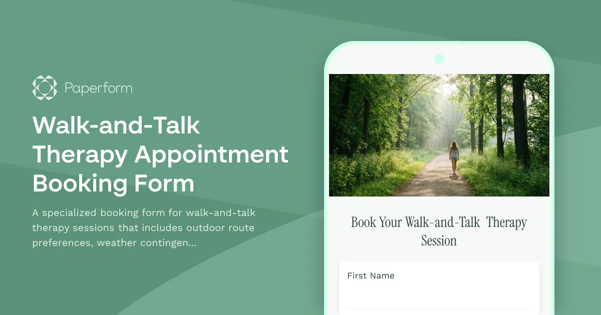 Walk-and-Talk Therapy Appointment Booking Form