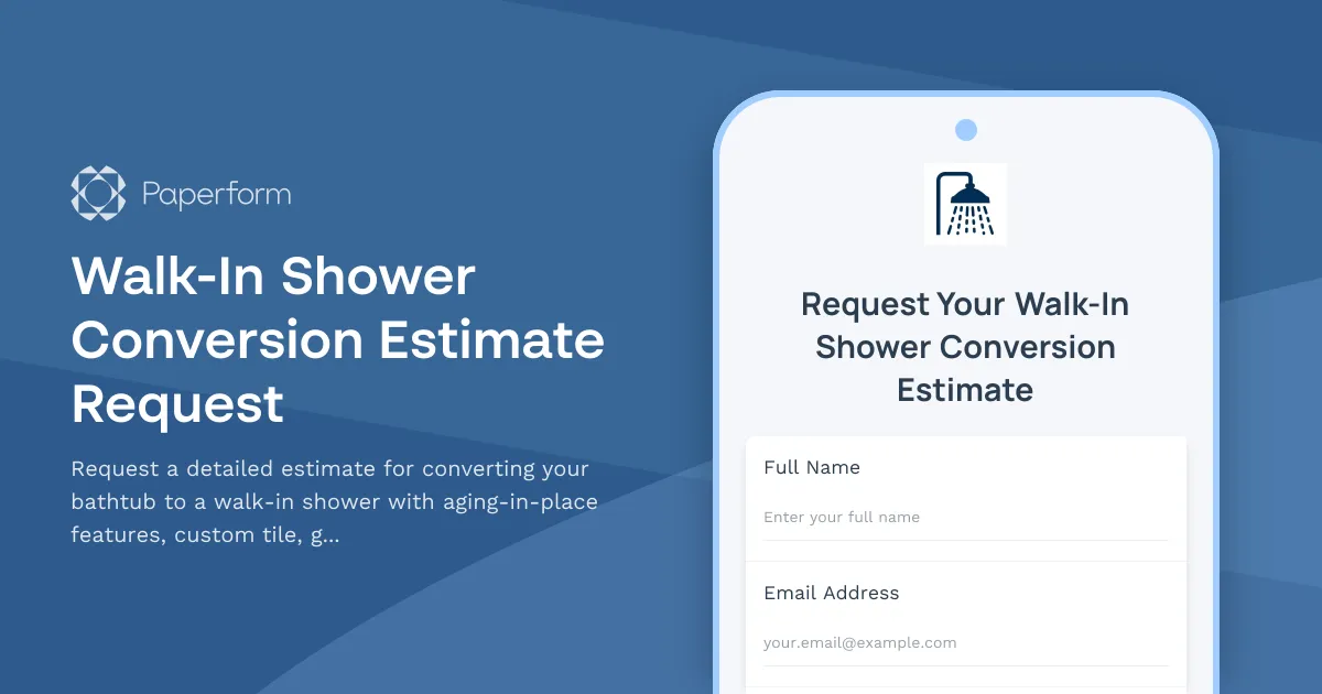 Walk-In Shower Conversion Estimate Request
