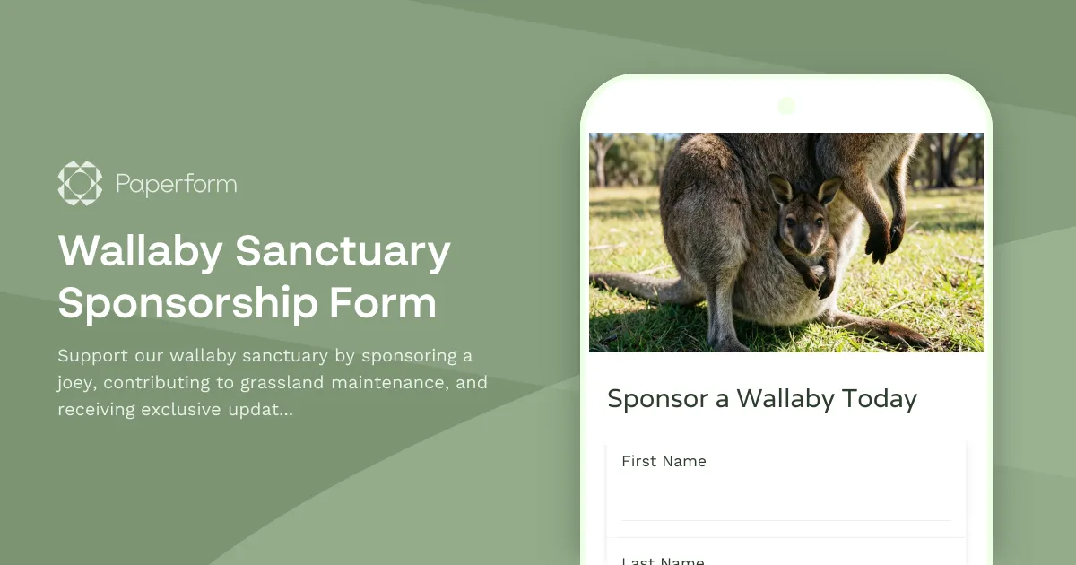 Wallaby Sanctuary Sponsorship Form