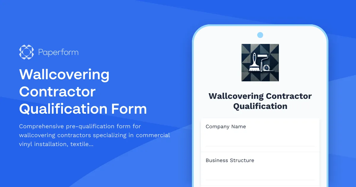 Wallcovering Contractor Qualification Form