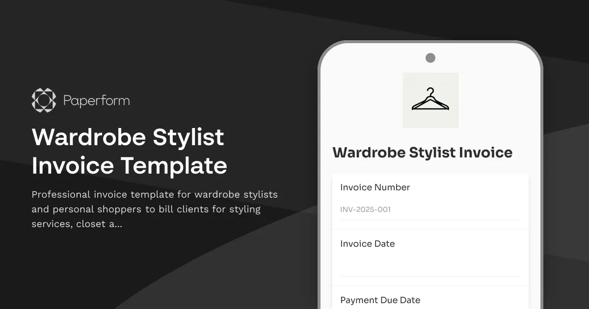 Wardrobe Stylist Invoice Template