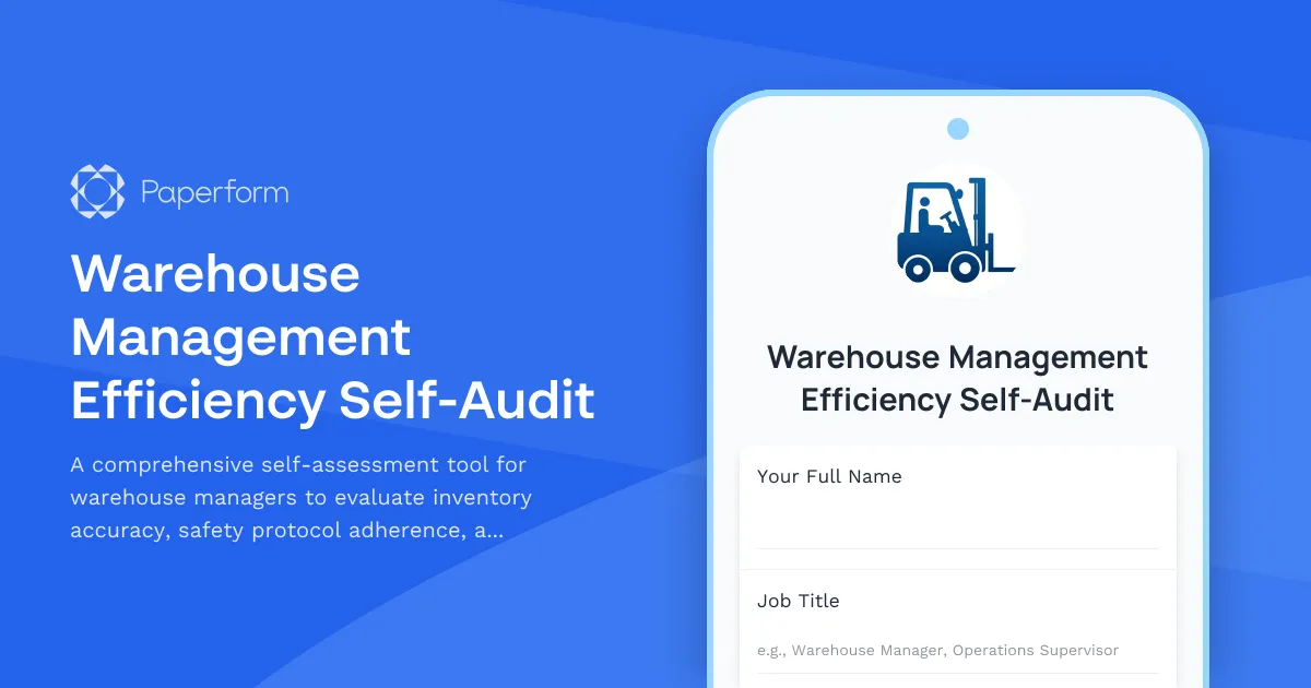 Warehouse Management Efficiency Self-Audit