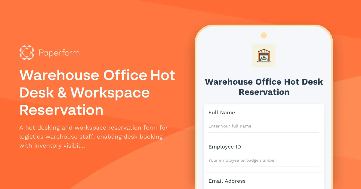 Warehouse Office Hot Desk & Workspace Reservation