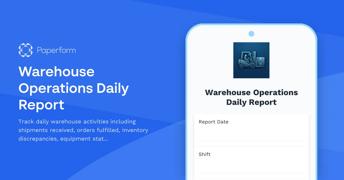 Warehouse Operations Daily Report