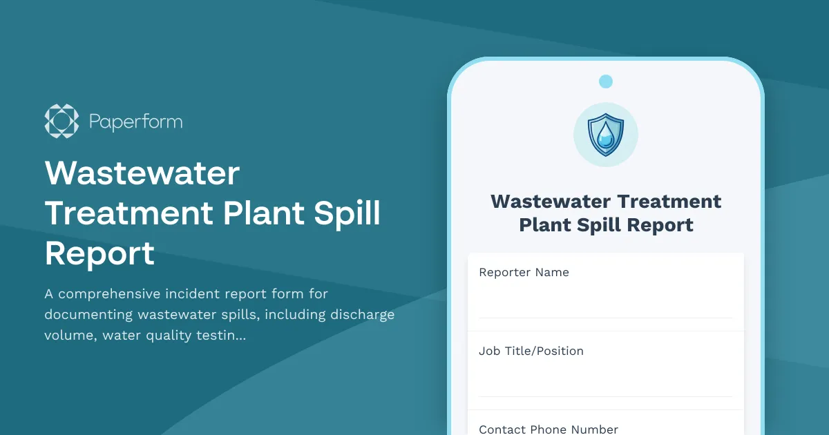 Wastewater Treatment Plant Spill Report