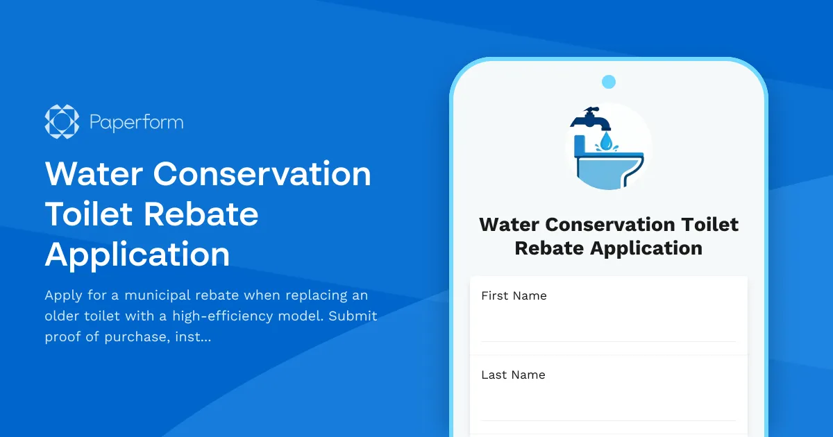 Water Conservation Toilet Rebate Application
