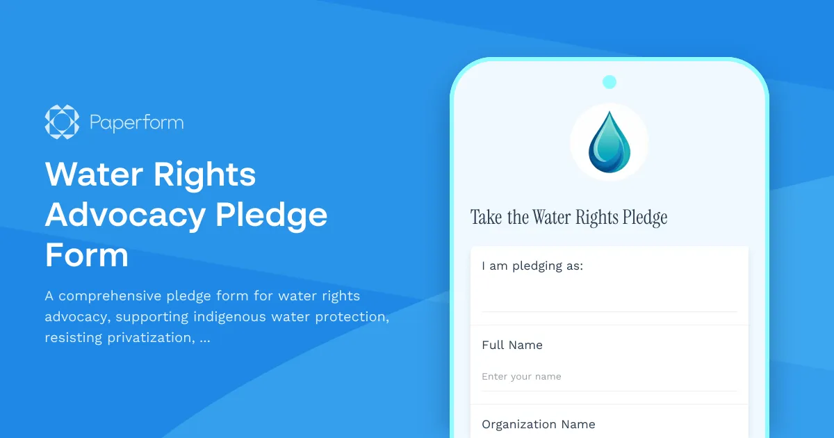 Water Rights Advocacy Pledge Form
