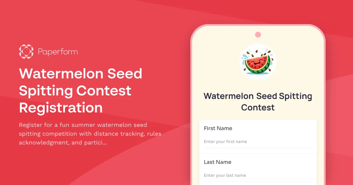 Watermelon Seed Spitting Contest Registration