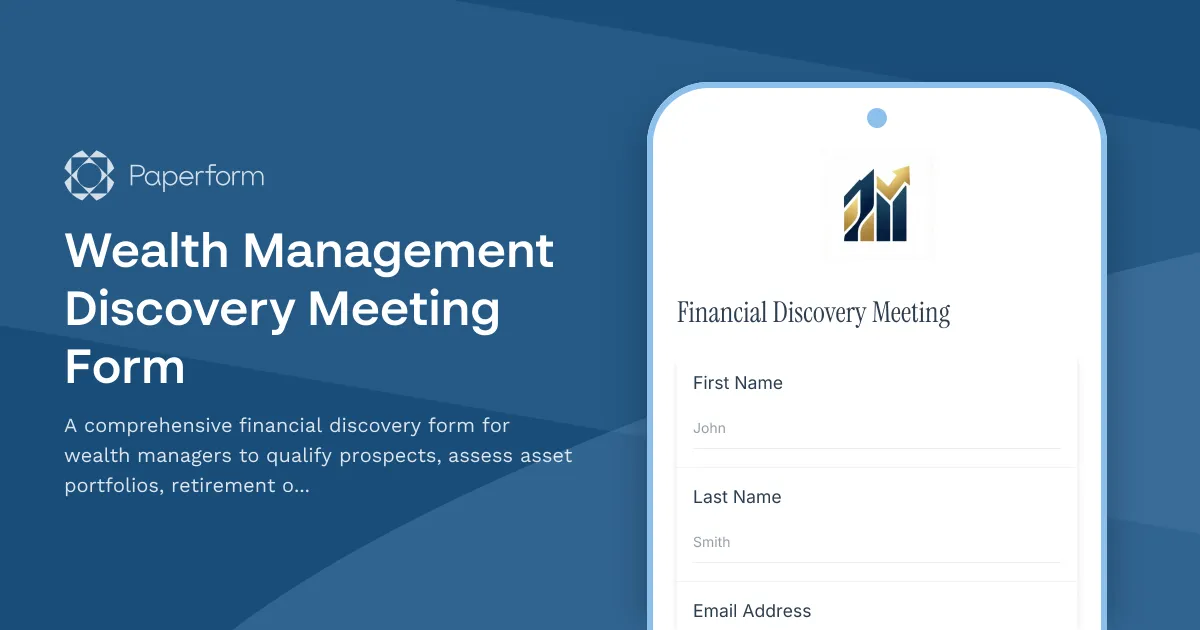 Wealth Management Discovery Meeting Form
